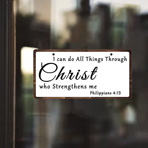 Christian Wall Decor Hanging Sign Philippians 4:13 Scripture Plaque