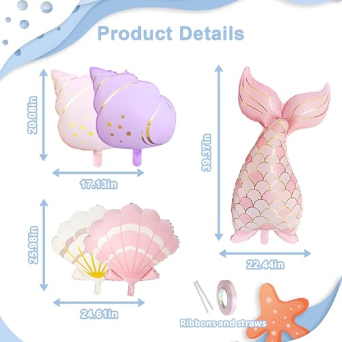 Purple Conch Mermaid Balloon - Fun Party Decoration