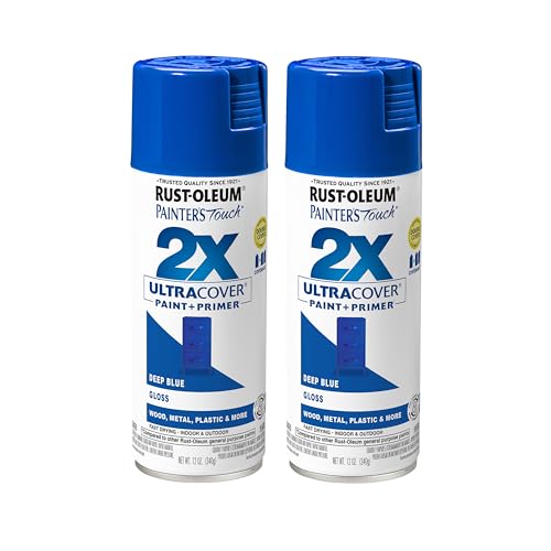 Rust-Oleum Painter's Touch 2X Gloss Deep Blue Spray Paint, 12 oz (Pack of 2)