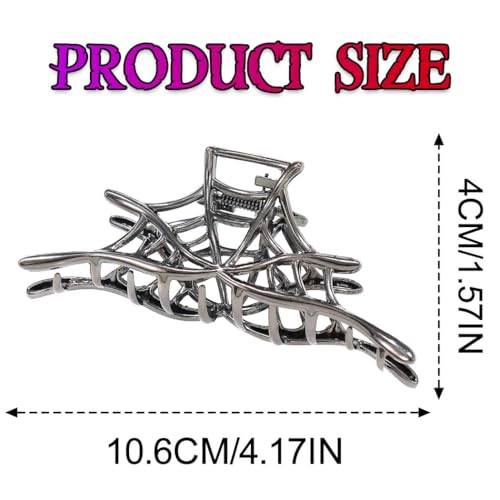 BARTOSI Halloween Spider Web Metal Hair Claw Clips 3-Pack Gothic Hair Accessories