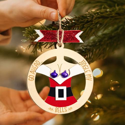 Funny Christmas Ornaments - Humorous Wooden Tree Decor Gifts