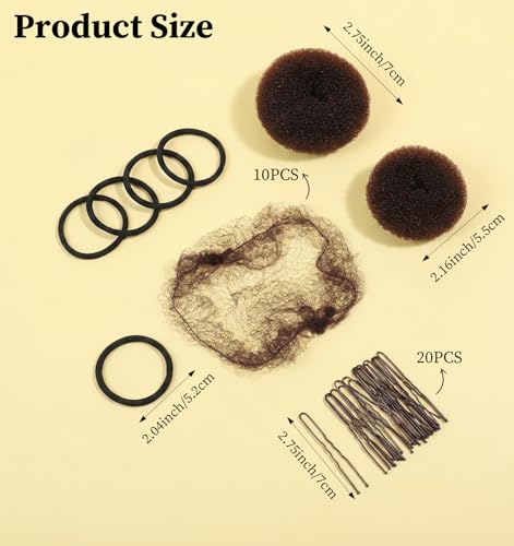 Ballet Hair Bun Kit 41-Piece Set with Donuts, Nets, Elastics and Pins