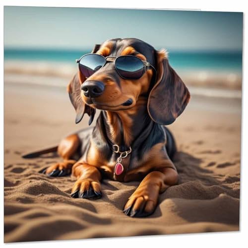 Funny Dachshund Birthday Card - Premium Quality 145mm x 145mm