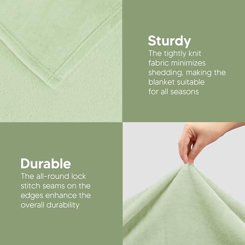 Utopia Bedding Queen Size Fleece Blanket - Sage Green (90x90 Inch)