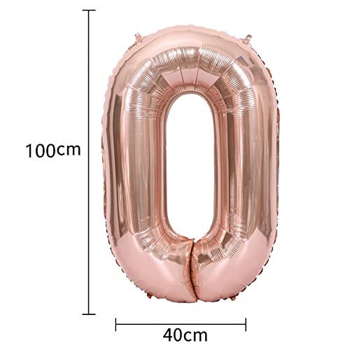 Rose Gold 40th Birthday Decoration Kit - Banner & Balloons