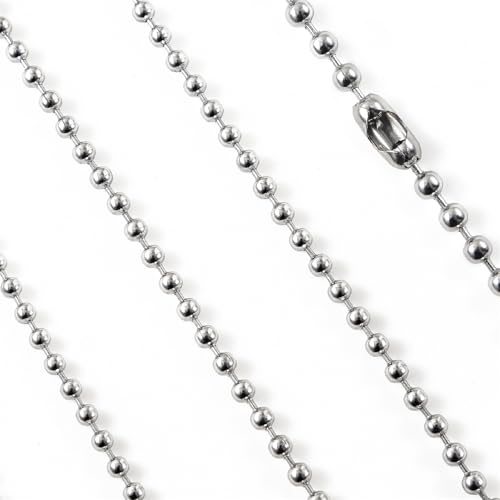 3mm Stainless Steel Ceiling Fan Pull Chain Extender Set - 40 Inch, 4 Pack
