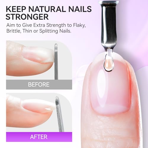 Gelike EC 6-in-1 Nail Glue Gel & Protein Strengthener for Clear Repair