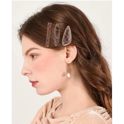 CURASA Acrylic Alligator Hair Clips 6-Piece Non-Slip Decorative Barrettes