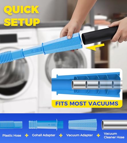 Gohall Blue 2-Piece Dryer Vent Cleaner Kit with Vacuum Attachment & Brush
