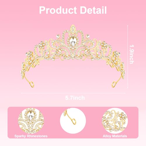 Gold Birthday Party Decorations - Crown & Sash Set for Women