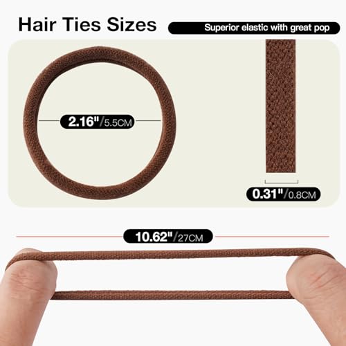 EasYoung 15Pcs Elastic Hair Ties for Thick Hair - Damage-Free Hold