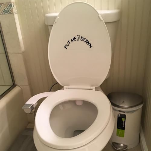 Put Me Down Toilet Lid Decals - 5 Waterproof Vinyl Stickers