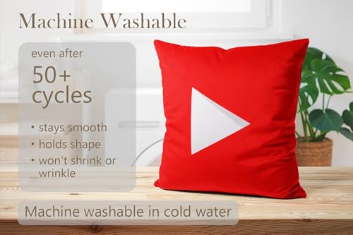 YouTube Logo Throw Pillow Cover - Double-Sided, 26x26 Inches