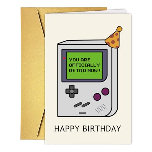 RUALOVE Officially Retro Gameboy Birthday Card #2 - Funny Gift for 30th, 40th, 50th Celebrations