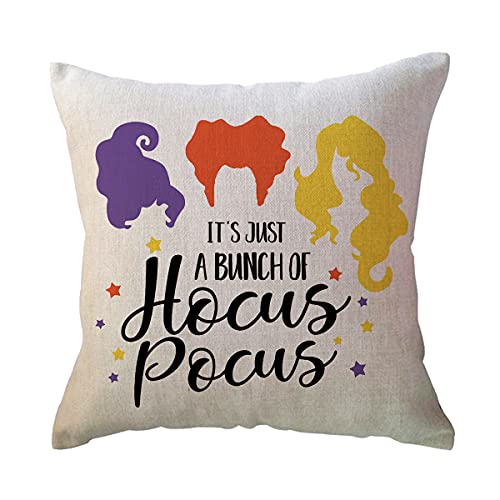 Hocus Pocus Halloween Decorative Pillow Cover 18x18 Inch - Sanderson Sisters Design