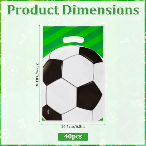 40 Soccer Party Favor Bags - Football Gift Bags for Kids