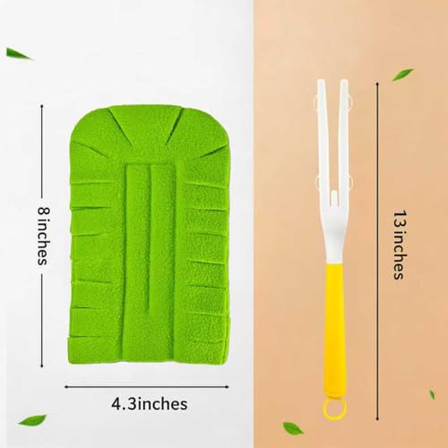 Reusable Fleece Duster Refills with Handle - 5 Pack Washable Dusting Pads