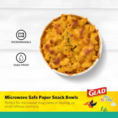 Glad Kids Mini Disposable Paper Bowls - Dinosaur Design, 6 Oz, 20 Count