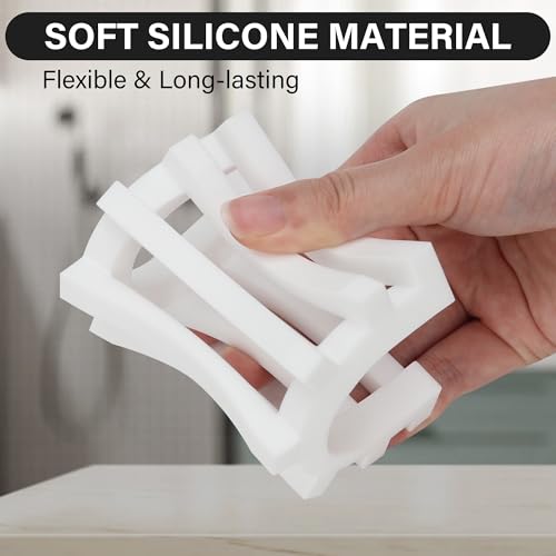 White Slotted Silicone Soap Dish - Self Draining Bathroom & Kitchen Soap Holder, Non Slip, Quick Dry