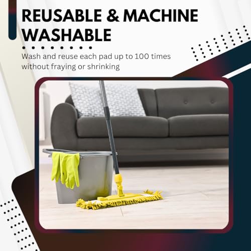Washable Microfiber Mop Pads - 6 Pack, 16x5.5 Inches for Easy Cleaning
