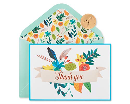 Papyrus Floral Banner Thank You Cards with Envelopes - 12 Count