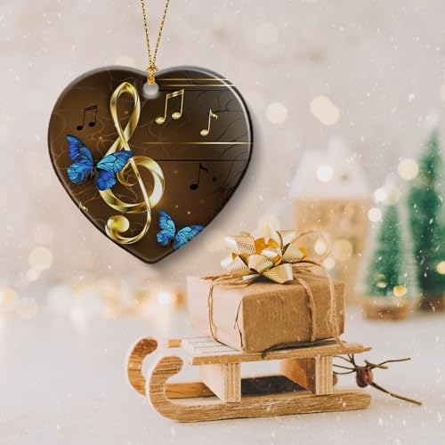 Musical Note Christmas Ornaments - Handmade Ceramic Holiday Decor