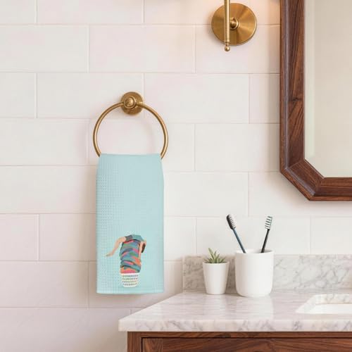 Blue Laundry Room Hand Towel - 16x24 Inch Decorative Bathroom Towel