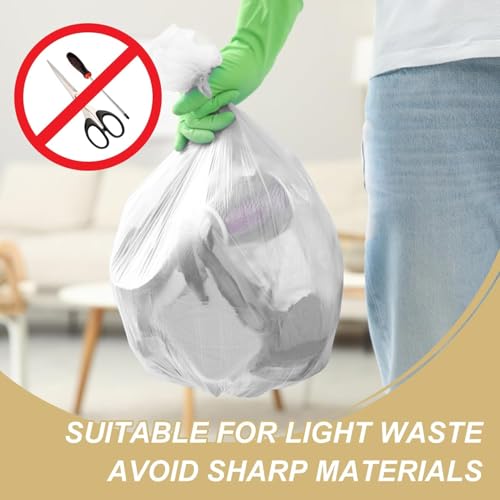 Inwaysin 2.6 Gallon Mini Clear Trash Bags - 105 Count Small Garbage Liners
