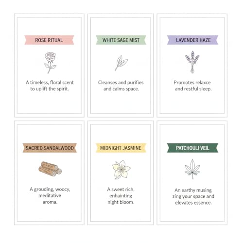 VAHARA Serenity Series Masala Incense Sticks - 6 Hand-Rolled Aromatherapy Scents
