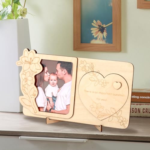 Heart-Shaped Godparents Proposal Picture Frame - 8.4x5.4 Inches