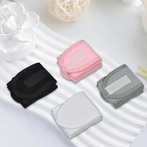 Spa Headband 2 Pack Terry Cloth Adjustable Face Washing Hair Band Black