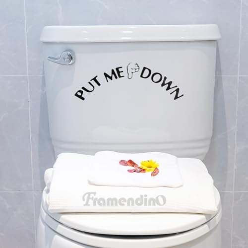 Funny Toilet Seat Stickers - 4 Pack Bathroom Reminder Signs