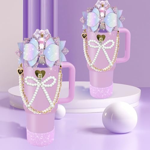 LBU Bling Stanley Cup Accessories Set for 20/30/40 oz Tumbler Purple