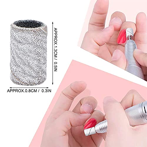 ZJchao 100pcs Nail Drill Sanding Bands 180 Grit Manicure Pedicure File Set
