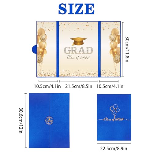 Blue Gold Graduation Guest Book Class of 2026 - Signature Card