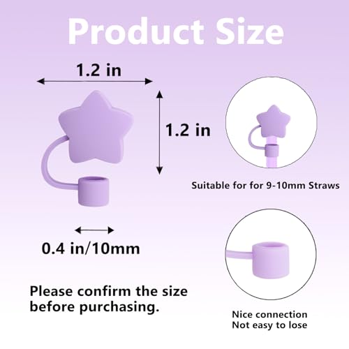 Purple Straw Covers Cap Toppers for Stanley 30 & 40 oz Tumbler