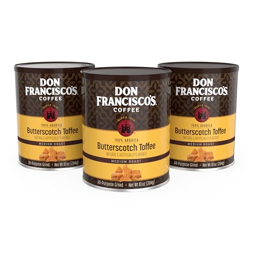 Don Francisco's Butterscotch Toffee Coffee Can Pack of 3, 10oz Medium Roast