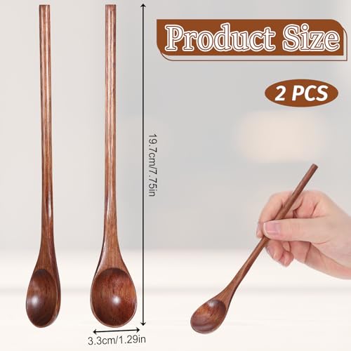 Premium 7.8 Inch Wooden Spoon Set - Versatile Mixing & Stirring