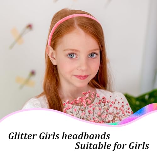 Tihebax 10-Piece Glitter Sparkly Headbands for Girls Kids and Toddlers Non-Slip