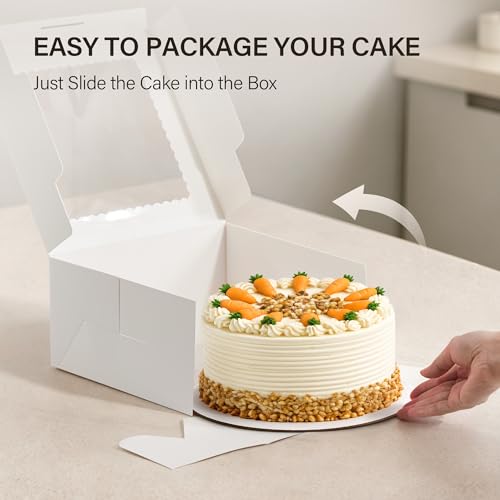 Kootek 10-Inch Cake Boxes - 4 Pack Disposable Bakery Carriers