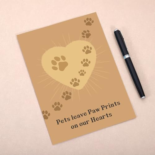 Dog Cat Sympathy Card - Heartfelt Memorial Gift with Envelope