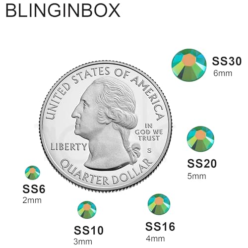 BLINGINBOX 6mm Emerald AB Resin Flatback Rhinestones 500pcs