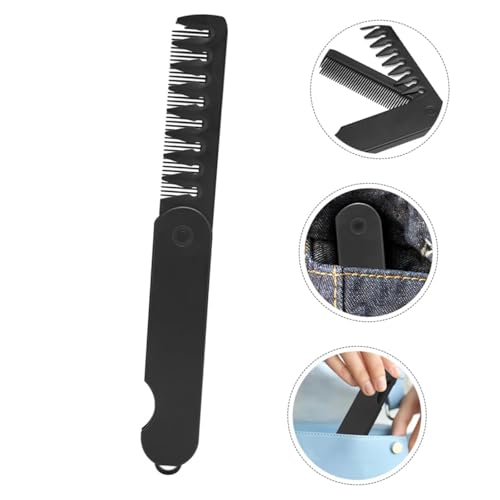 BQWanFA 2-in-1 Folding Pocket Comb for Men - Fine & Wide Tooth Beard & Hair Styling Tool