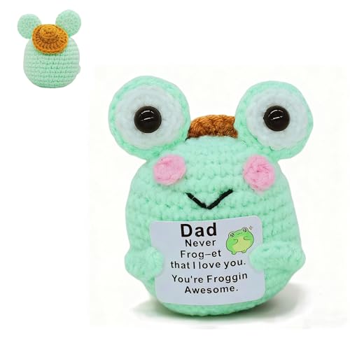 Handcrafted Crochet Mini Frog for Dad - Funny Gift with Heartfelt Message