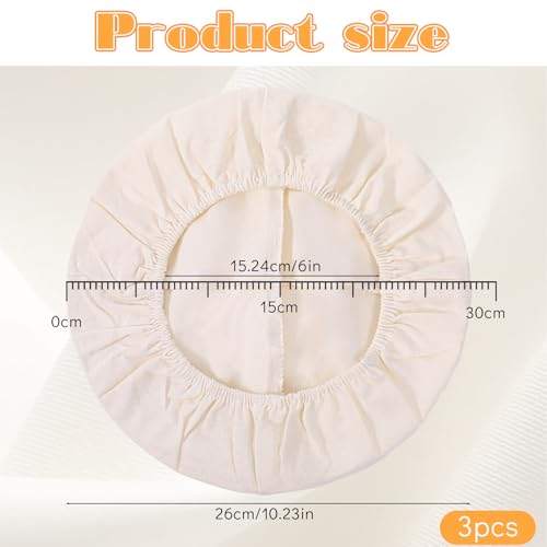Reusable Cotton Bread Proofing Covers - 3 Pack for Sourdough Fermentation