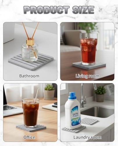 Diatomaceous Earth Coasters - 3PCS Quick-Dry Trays for Kitchen & Bathroom