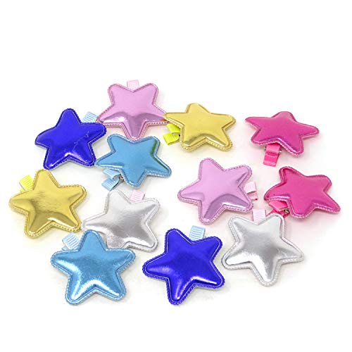 Honbay 12-Piece Shiny PU Leather Star Hair Clips & Hairpins