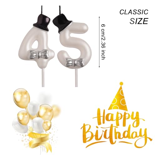 Charming 45th & 54th Birthday Candles - Smokeless Dual-Digit Set