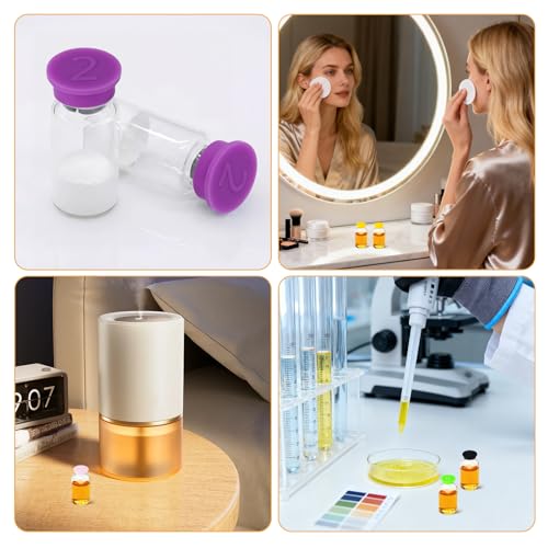 14PCS Reusable 3ml Glass Vial Caps - Leak-Proof, Color-Coded