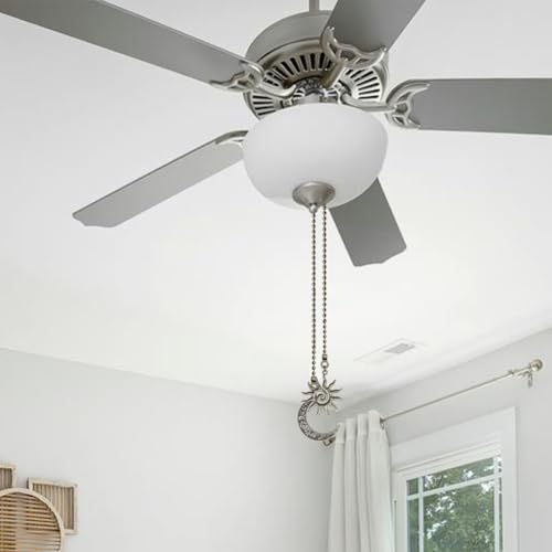 2 Pack 12-Inch Sun and Moon Ceiling Fan Pull Chains with Connectors